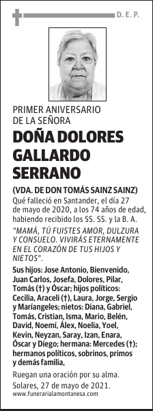 DOÑA DOLORES GALLARDO SERRANO