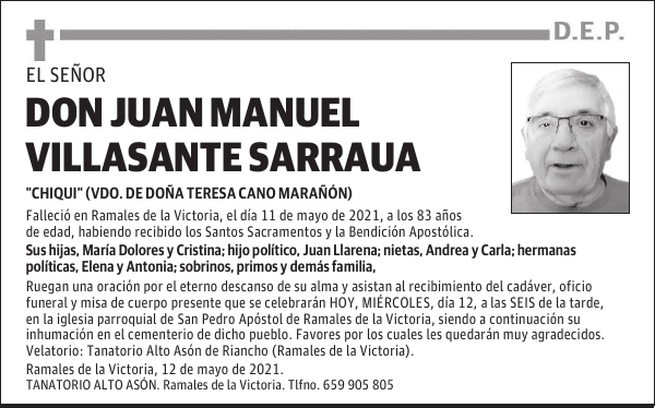 DON JUAN MANUEL VILLASANTE SARRAUA