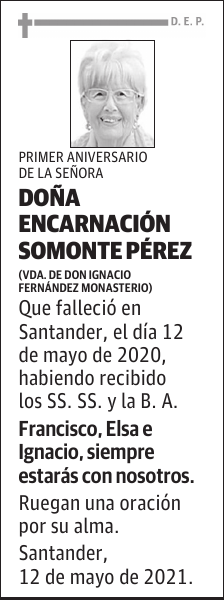 DOÑA ENCARNACIÓN SOMONTE PÉREZ