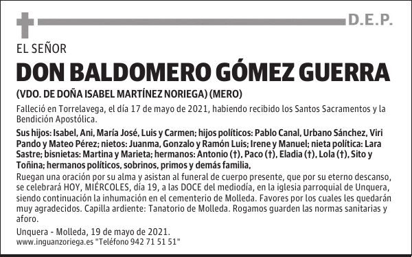 DON BALDOMERO GÓMEZ GUERRA