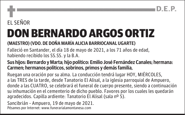 DON BERNARDO ARGOS ORTIZ