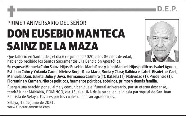 DON EUSEBIO MANTECA SAINZ DE LA MAZA