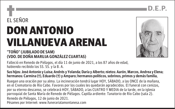 DON ANTONIO VILLANUEVA ARENAL