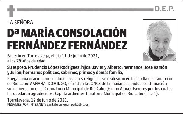 DOÑA MARÍA CONSOLACIÓN FERNÁNDEZ FERNÁNDEZ