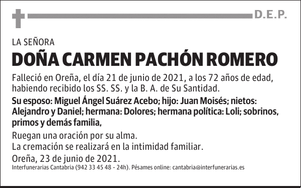 DOÑA CARMEN PACHÓN ROMERO