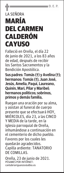 MARÍA DEL CARMEN CALDERÓN CAYUSO