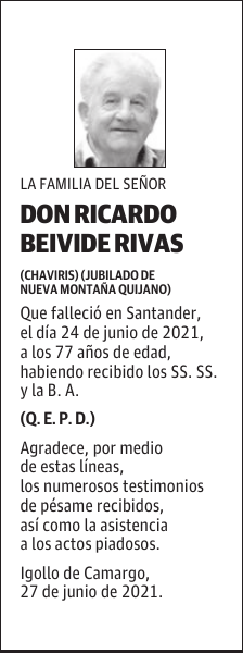 DON RICARDO BEIVIDE RIVAS