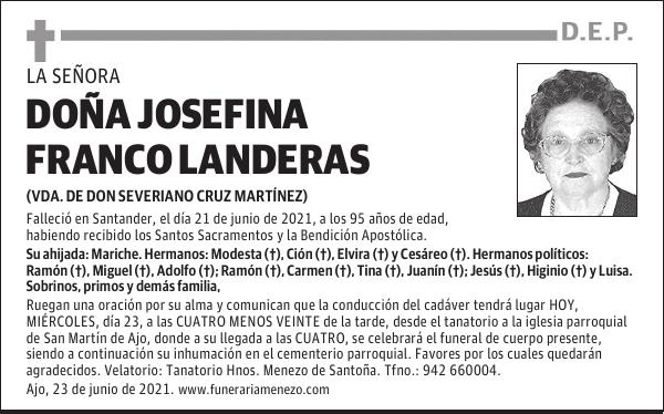 DOÑA JOSEFINA FRANCO LANDERAS