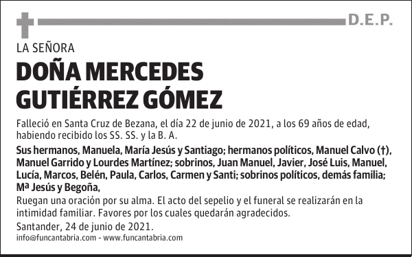 DOÑA MERCEDES GUTIÉRREZ GÓMEZ