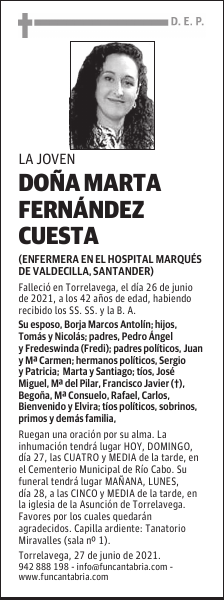 DOÑA MARTA FERNÁNDEZ CUESTA