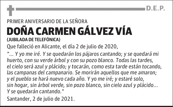 DOÑA CARMEN GÁLVEZ VÍA