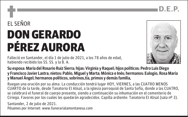 DON GERARDO PÉREZ AURORA