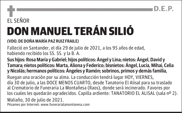 DON MANUEL TERÁN SILIÓ