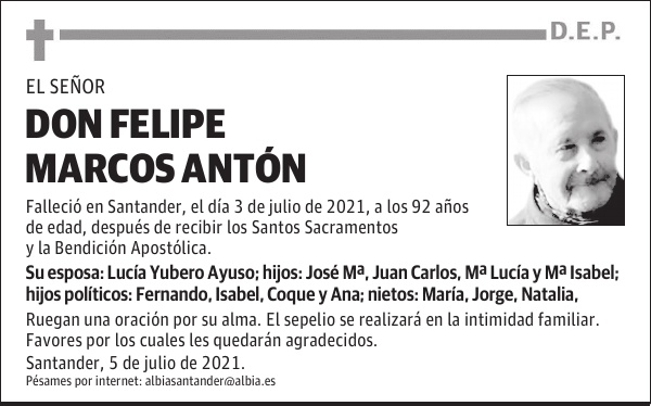 DON FELIPE MARCOS ANTÓN