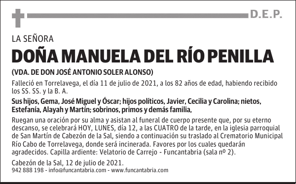 DOÑA MANUELA DEL RÍO PENILLA