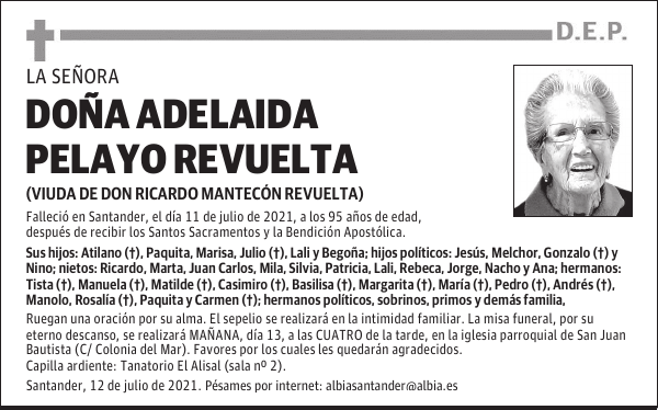 DOÑA ADELAIDA PELAYO REVUELTA