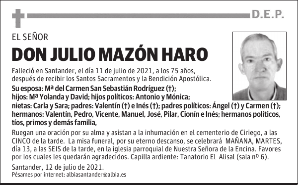 DON JULIO MAZÓN HARO
