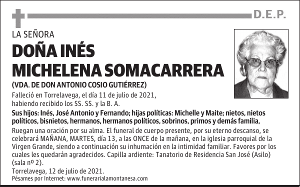 DOÑA INÉS MICHELENA SOMACARRERA