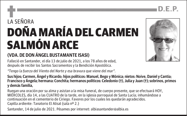 DOÑA MARÍA DEL CARMEN SALMÓN ARCE