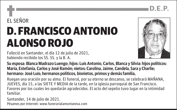 DON FRANCISCO ANTONIO ALONSO ROJO