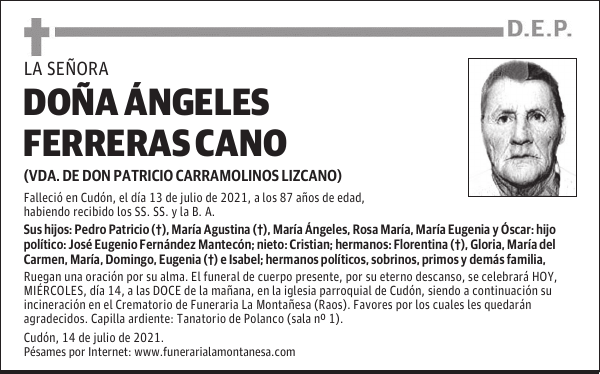 DOÑA ÁNGELES FERRERAS CANO