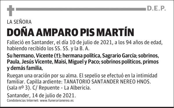 DOÑA AMPARO PIS MARTÍN