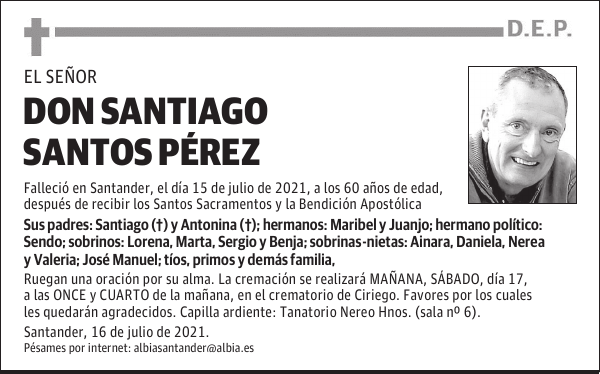 DON SANTIAGO SANTOS PÉREZ