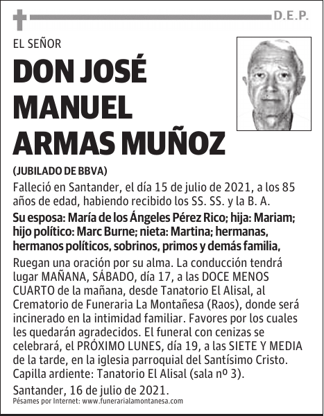 DON JOSÉ MANUEL ARMAS MUÑOZ