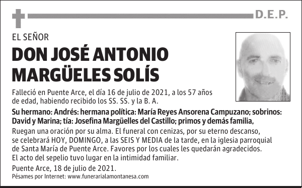 DON JOSÉ ANTONIO MARGÜELES SOLÍS