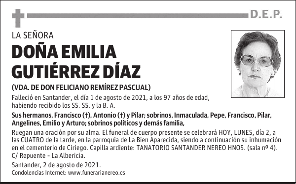DOÑA EMILIA GUTIÉRREZ DÍAZ