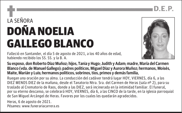 DOÑA NOELIA GALLEGO BLANCO