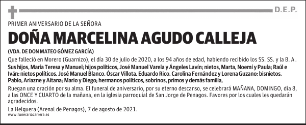 DOÑA MARCELINA AGUDO CALLEJA