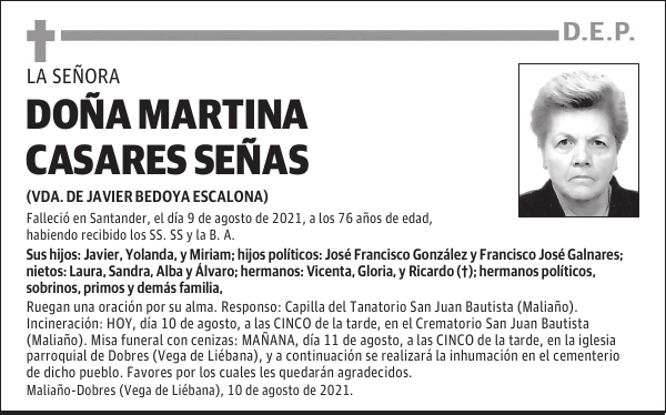 DOÑA MARTINA CASARES SEÑAS