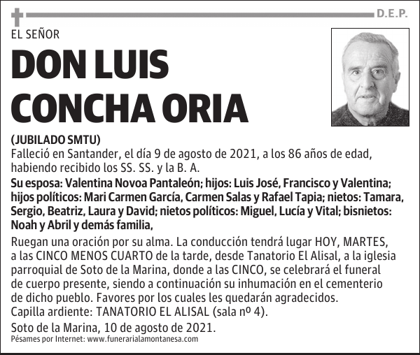 DON LUIS CONCHA ORIA