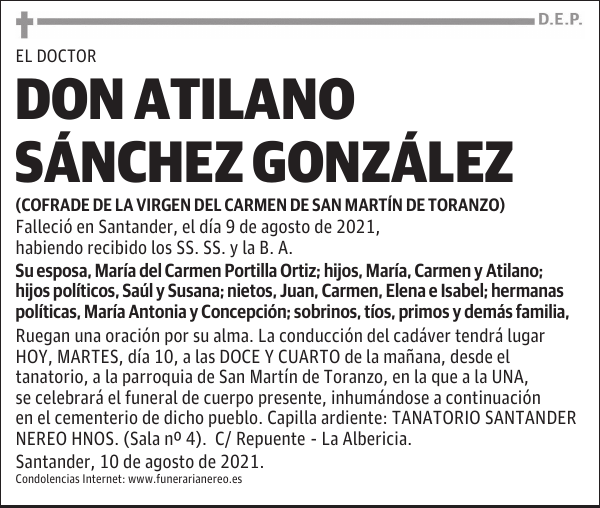 DON ATILANO SÁNCHEZ GONZÁLEZ