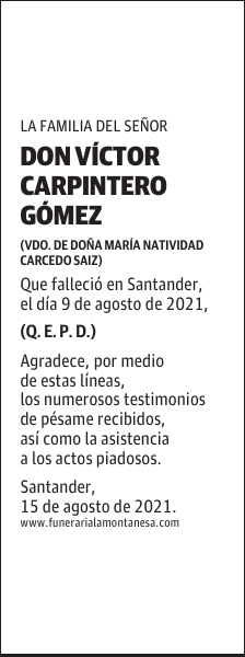 DON VÍCTOR CARPINTERO GÓMEZ