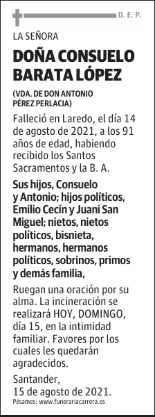 DOÑA CONSUELO BARATA LÓPEZ