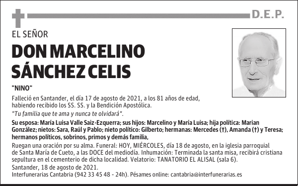 DON MARCELINO SÁNCHEZ CELIS