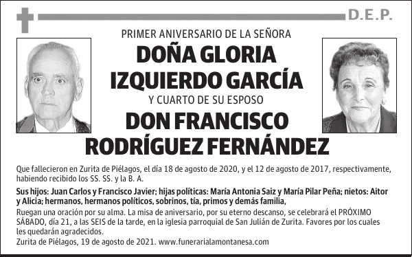 DOÑA GLORIA IZQUIERDO GARCÍA