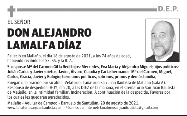 DON ALEJANDRO LAMALFA DÍAZ