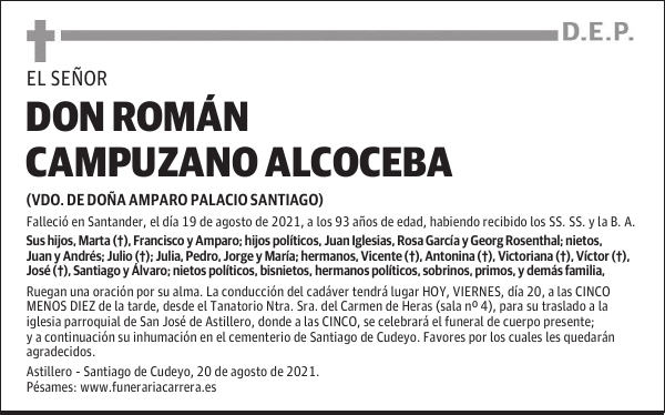 DON ROMÁN CAMPUZANO ALCOCEBA