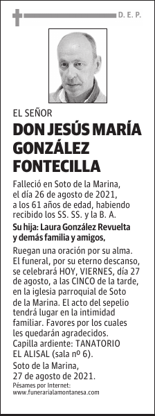 DON JESÚS MARÍA GONZÁLEZ FONTECILLA