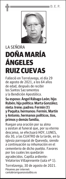 DOÑA MARÍA ÁNGELES RUIZ CUEVAS