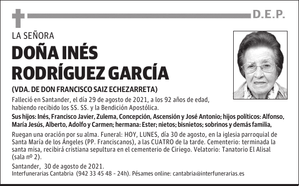 DOÑA INÉS RODRÍGUEZ GARCÍA