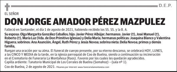 DON JORGE AMADOR PÉREZ MAZPULEZ