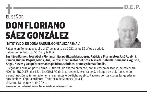 DON FLORIANO SÁEZ GONZÁLEZ