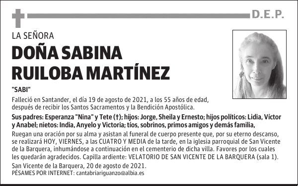 DOÑA SABINA RUILOBA MARTÍNEZ