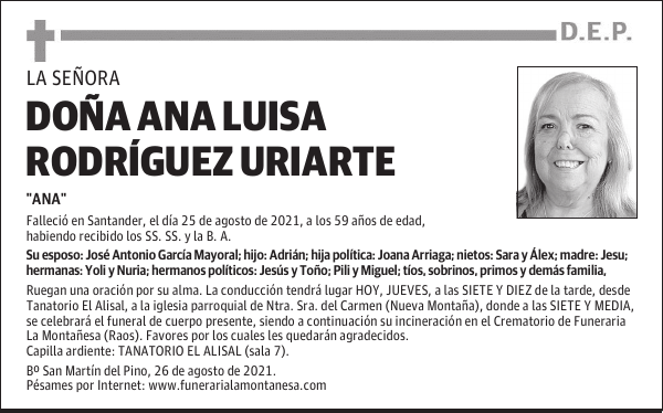 DOÑA ANA LUISA RODRÍGUEZ URIARTE
