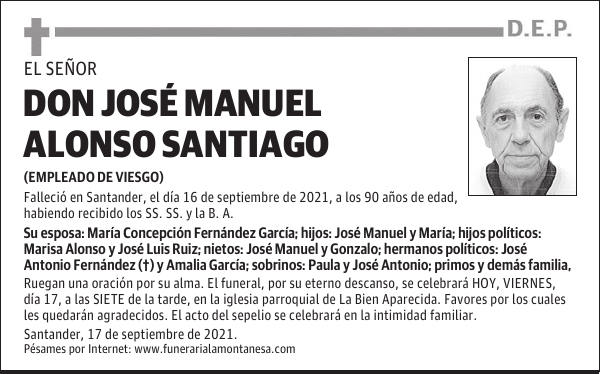 DON JOSÉ MANUEL ALONSO SANTIAGO