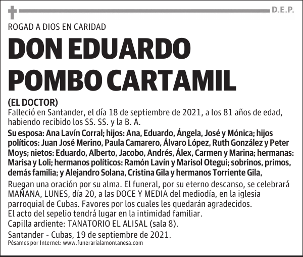 DON EDUARDO POMBO CARTAMIL